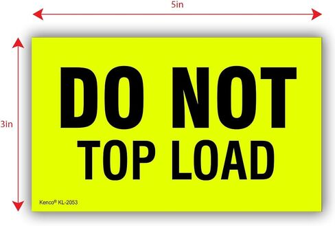 Kenco 3" X 5" Do not Top Load Fluorescent Shipping Label Stickers - 500 Adhesive Labels Per Roll in Saudi Arabia