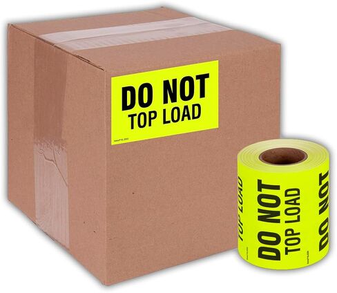 Kenco 3" X 5" Do not Top Load Fluorescent Shipping Label Stickers - 500 Adhesive Labels Per Roll in Saudi Arabia
