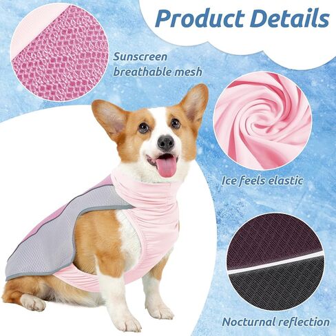 Dog Cooling Vest for Summer, Breathable Mesh Cooling Shirt Jacket for Dogs Summer Heat Relief, Lightweight Cooling Dog Harness Pet Cooler Suit for Outdoor Hiking Walking Hot Weather(Pink M) in Saudi Arabia