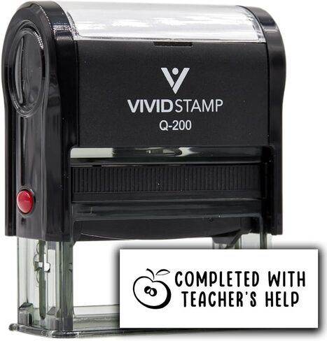 Vivid Stamp Completed with Teacher's Help Stamps for Grading Self-Inking Rubber Stamps (Red Ink) - Q-300 in Saudi Arabia