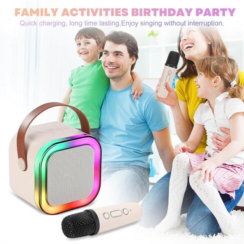 Karaoke Speaker with Microphone, Portable Bluetooth Kids Karaoke Machine with LED Lights,Mini Wireless Karaoke Microphone for Home Parties and Karaoke Machine for Kids Birthday Gifts Toys .(Pink) in Saudi Arabia