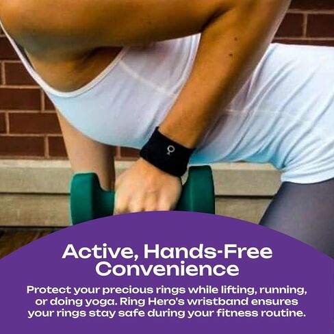 Ring Holder - Stylish Portable Wristband with Hidden Pocket for Men/Women, Discreet Jewelry Protector & Keeper, Key Holder, Gym Organizer, Travel & Fitness Accessories, Wedding Ring Storage in Kuwait