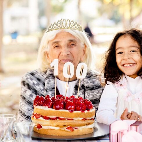 مائة عيد ميلاد وشاح وتاج ، ديكورات عيد ميلاد الذهب 100 للنساء in Saudi Arabia