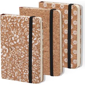 3 Pack Small Pocket Journal Notebook Mini Lined Journaling for Travel Note Taking A6 Hardcover 200 Pages Thick Paper
