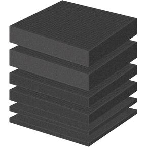 6 Pcs Pick and Pluck Foam 16" L x 12" W Packing Pick Apart Foam Inserts for Case Pre-Cubed High Density for Case Tool Camera