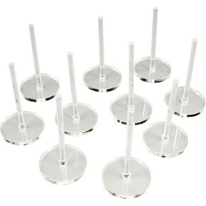 LITKO 28mm Circle Flight Stands with 2-inch pegs, 3mm Clear (10)