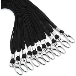 Harloon 300 Pcs Lanyards Bulk Badge Lanyards Flat Lanyards for ID Badges with Swivel Hook Clips Card Name Tag