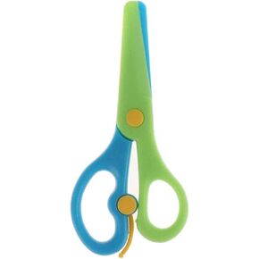 Plastic Safety Scissors, Kids Training Scissor Toddlers Scissor, Dual-Color Pre-school Training Scissors for Paper-Cut Craft Supplies Cutting Tools(blue&green)