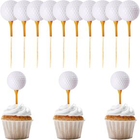 40pcs Golf Cupcake Toppers, Golf Cupcake Picks Ball Sports Cake Toothpicks Sport Themed Party Decorations for Birthday Party Baby Shower Decor Supplies