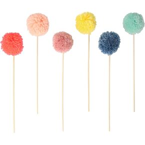 Meri Meri Multi Pompom Cake Toppers (Pack of 6)