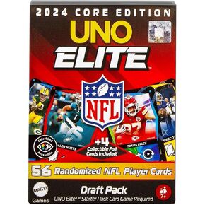 UNO Elite NFL Draft Pack Cards with 56 Player Cards & 4 Collectible Foil Cards – Expand Your NFL Roster, Requires Core Edition Starter Pack