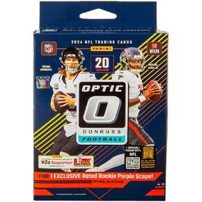 2024 Panini Donruss Optic Football Trading Card Hanger Box (Purple Scope Parallels)