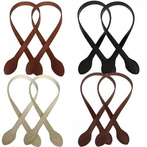 8Pcs 23 inch PU Leather Bag Handles, 4 Colors Leather Straps for Handbag,Purse Handles Underarm Bag Wallet Handmade Bag Handles for Crochet Bags