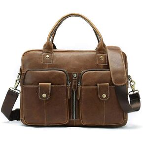Briefcase for Men Computer Bag Laptop Bag Waterproof Retro Business Travel Messenger Bag