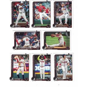 Atlanta Braves/Complete 2025 Topps Atlanta Braves Baseball Card Team Set (Series 1 and 2) with (25) Cards. *Plus Bonus* This listing includes (5) Bonus Atlanta Braves Baseball Cards!