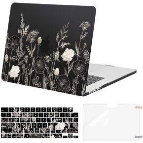 MOSISO Compatible with MacBook Air 15 inch Case 2025 2024 2023 Release M4 A3241 M3 A3114 M2 A2941 Touch ID, Protective Plastic Hard Shell Case Cover&Keyboard Cover Skin&Screen Protector, Retro Flower
