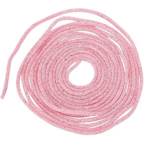 10 Yards Sequins PVC Ropes 5mm, Pearl Pink Tubular Synthetic Rubber Cord Tube Sequin Trimming Bling Shiny Sequins Rope for Wedding Dress Costume Hair Accessory