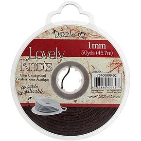 Dazzle-It! Lovely Knots - Asian Knotting Cord 1mm Thick - Lt Chocolate (50 Yards On Bobbin)