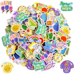 Religious Foam Stickers Christian Easter Bible Verse Puffy Sticker for Kids Sunday School Crafts Activity Scrapbook Laptop Party Decoration Supplies 200Pcs