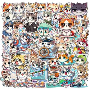 100 pcs ملصقات Meme Cat Cat Cat - ملصقات فينيل مضحكة ومتينة للماء لأجهزة الكمبيوتر المحمولة وزجاجات المياه وحقيبة ومشاريع DIY ， المراهقين ， هدية البالغين أو الأطفال (CAT)