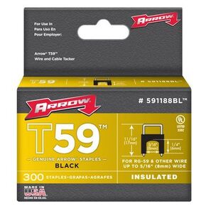 Arrow Fastener 591188BL 1/4" X 5/16" Black T59 Staples