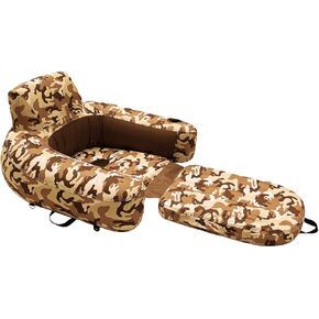 Pool Lounger Inflatable Pool Floats - Pool, Lake, River Floating Lounge Chair Heavy Duty Fabric Pool Raft 2in1 Convertible Chair - Leopard, Camo, Tie-Dye Colors