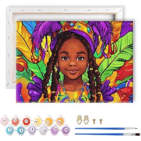 LOMSIOY Frame Paint by Number Kit for Adults, DIY Easy Puppy Oil Painting with Brushes, Hooks - Animal Framed Art Kits for Beginners - Suitable for Bedroom, Wall, Door Decor (8x8 Inch)