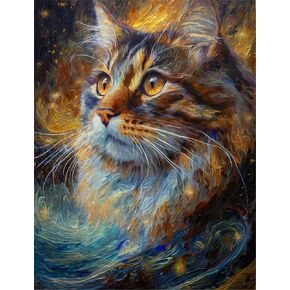 Hestarcul Cat Paint by Numbers Kit for Adults,Animal Paint by Numbers Kits on Canvas,Color by Number Easy DIY Acrylic Painting for Beginner,Home Wall Decoration and Gifts