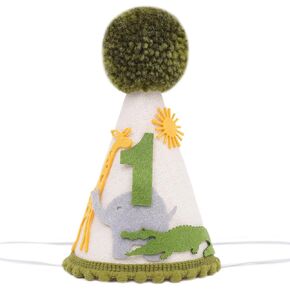 Jungle Safari 1st Birthday Hat for Boys - Wild One Birthday Hat, Jugle Animal 1st Birthday Decorations, Jungle Safari First Birthday Decor