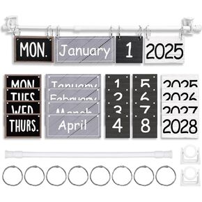 Modern Farmhouse Calendar Bulletin Board Set Flip Calendar with 54 Cards & Adjustable Holder for Classroom Home Office DIY Decoration Supplies