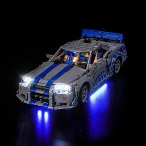Upgraded Led Light Kit Compatible with Lego Technic 2 Fast 2 Furious Nissan Skyline GT-R (R34) Car Building Set, Lights Decoration Compatible with Lego 42210 (Model Not Included)