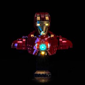 LED Lighting Compatible with Lego Iron Man MK4 Bust 76327，Light Kit Compatible with Lego 76327, NOT Included The Model Set JUST Lights