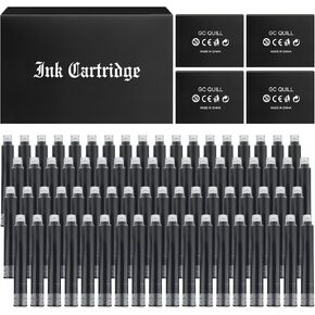 GC QUILL Fountain Pen Ink Cartridges, 72 Pack Assorted Colors Ink Refills (4 Boxes of 18) - Bore Diameter 3.4mm (Assorted Colors)