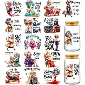 Cute Coffee UV DTF Stickers - 12 Sheets Life Without Coffee Uvdtf Tumbler Wraps for 16 oz Glass Cup, Funny Cups Sublimation Stickers Transfer Decals DIY Water Bottle Journal Bumper Creative Decoration