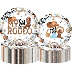 My 1st Rodeo Western Cowboys Birthday Paper Plates My First Rodeo Birthday Party Supplies Cowboys 1st Rodeo Bday My First Rodeo Baby Shower Decor serve 30 guests