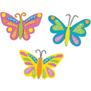 Butterfly Foam Magnets Craft Kit - Makes 12 - DY Spring Crafts for Kids and Fun Home Activities