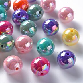 KitBeads 111pcs 20mm Random Round Chunky Bubblegum Ball Beads Colorful AB Acrylic Bead for Jewelry Making Necklace Bracelets Bulk