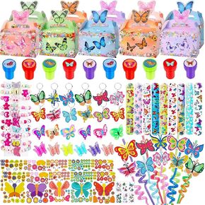 90 PCS Butterfly Party Favors Fairy Birthday Party Supplies Includes Slap Bracelets Keychains Stickers Butterfly Theme Party Favors Goodie Bags Fairy Themed Party Decorations