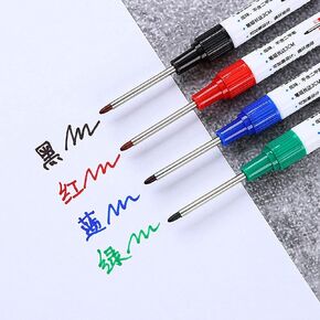 4Pcs Multi-Purpose Deep Hole Marker Pens, nib Marker,Long Nose Marker Waterproof Colorful Carpenter Pen for Bathroom Home Decoration Construction Pens Woodworking Decoration, Red Black Blue Green