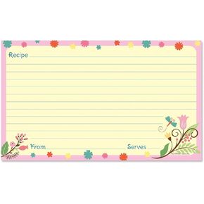 Current Spring's Splendor Recipe Cards - 3x5 Inches, Single Sided Blank Cardstock for Family Thanksgiving, Cookie, & Baking Recipes, Cute Bridal Shower, Christmas, & Holiday Gift, 50 Card Set