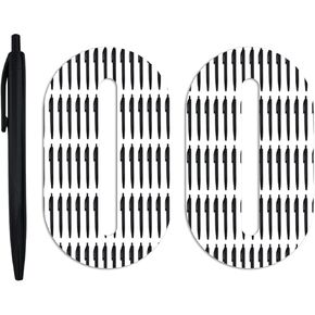 100 Pack Pens Bulk Retractable Ballpoint Pens No Bleed Black Barrel Click Pen Smooth Ink Medium Point Pen for Office Home School Supplies 1.0MM Black Ink