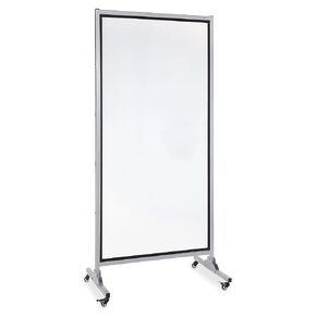 Lorell Double-Sided Magnetic Mobile Dry Erase Board Easel, 37.5" x 82.5", Aluminum Frame