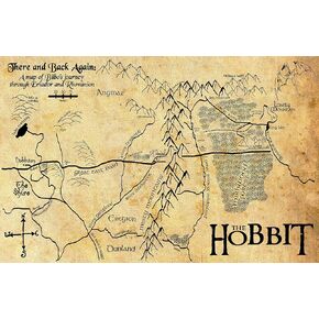رسم خريطة Hobbit Bilbo - Printasy Middle Earth Print (11x17 بوصة)