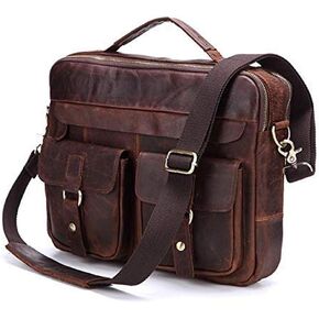 Vintage Men's Brown Handmade Leather Briefcase Best Laptop Messenger Bag Satchel for Men Gifts for him
