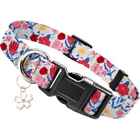 Dog Collar Cute and Soft Nylon Puppy Collar for Boy and Girl, Adjustable Dog Collars for Small Medium Dogs, Mazes-S