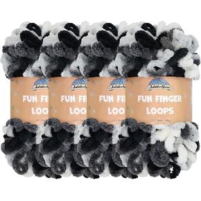 JubileeYarn Fun Finger Loops Yarn - 100g/Skein Jumbo Polyester - Pegasus - 4 Skeins