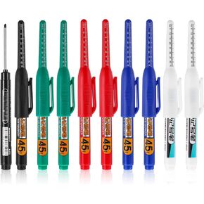 Long Head Deep Hole Marker Pens, 45mm Long Nib Head Deep Reach Marker Waterproof Colorful Carpenter Pen for Bathroom Home Decoration Construction Pens Woodworking(5) in Kuwait
