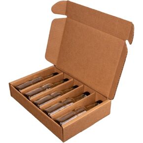 Hot Sauce Empty Box Gift Set Shipping Mailer 7’L x 6’W x 2'H, 3-Bottle Holder for 5oz Bottles | Durable 200 lb Strength, USA-Made, Foldable Corrugated Cardboard Crush-Proof Box, Pack of 25