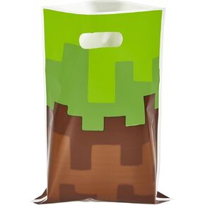 Yzzhaoo 30Pcs Pixel Party Favors Bags, Video Game Goodie Bag with Handles for Birthday Party Theme Candy Treat Cookie Bags