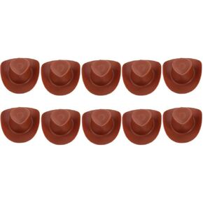 10 Pieces Plastic Mini Western Cowboy Cowgirl Hat Miniature Cute Doll Hat Party Dress Hat for Dollhouse Decoration Creative Gifts